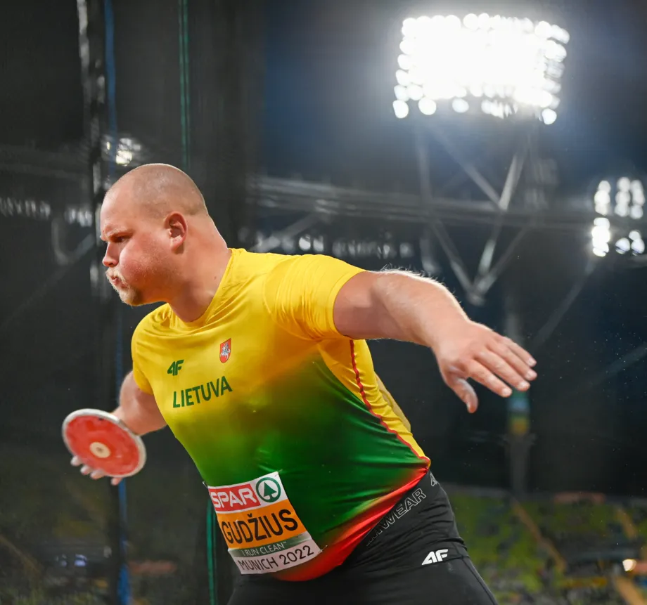 Pasaulio čempionato medalininkas A.Gudžius Miunchene užėmė šeštąją vietą (A. Pliadžio nuotr.).