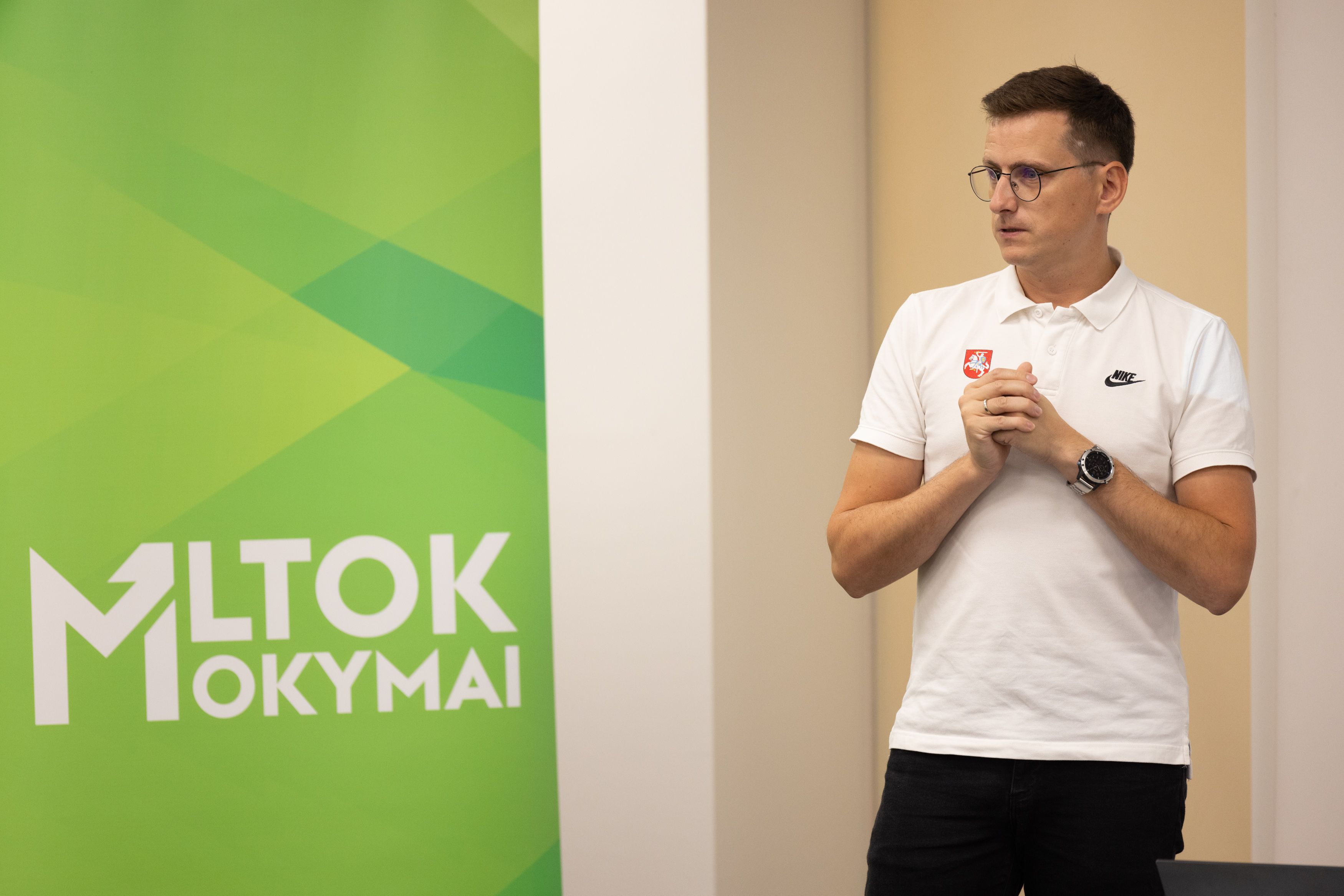 LTOK organizuojami mokymai apie tvarumą sporte, jų organizatorius Ignas Gibas / Elijus Kniežauskas/ LTOK nuotr.