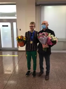 Gytis su treneriu.
