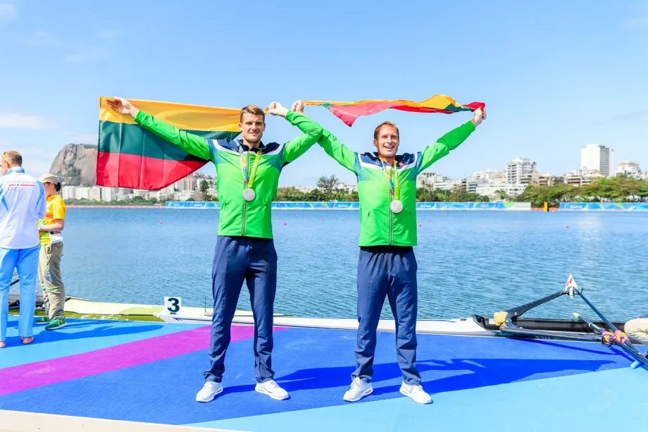 Saulius Ritter kartu su Mindaugu Griškoniu 2016 metais Rio de Žaneire iškovojo olimpinį sidabro medalį (V.Dranginio nuotr.)
