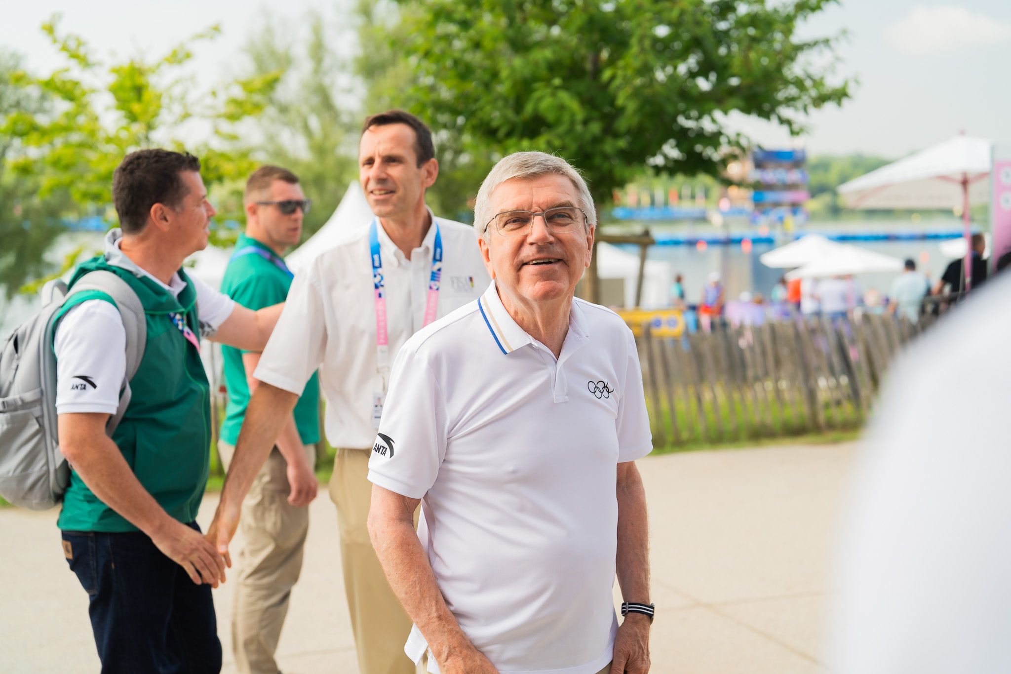 Tarptautinio olimpinio komiteto prezidentas Thomas Bachas atvyko pasižiūrėti irklavimo varžybų /  Kipro Štreimikio/ LTOK nuotr.