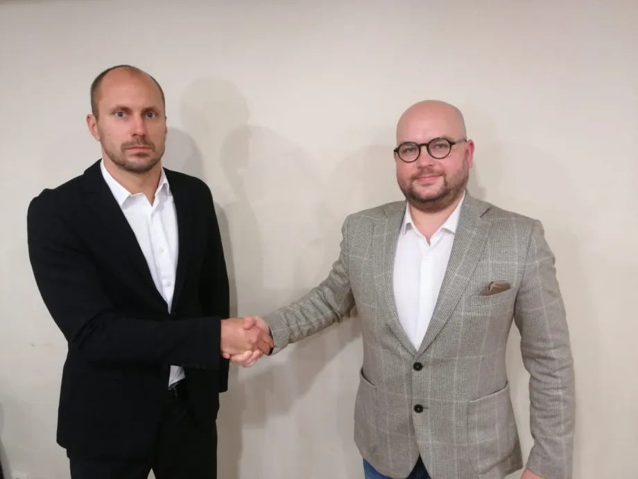 A.Baronas (dešinėje) generalinio sekretoriaus postą pasiūlė J.Kinderiui (LŠPF nuotr.)