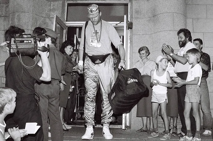 Arvydas Sabonis sutiktuvėse Lietuvoje (A. Pliadžio nuotr.)